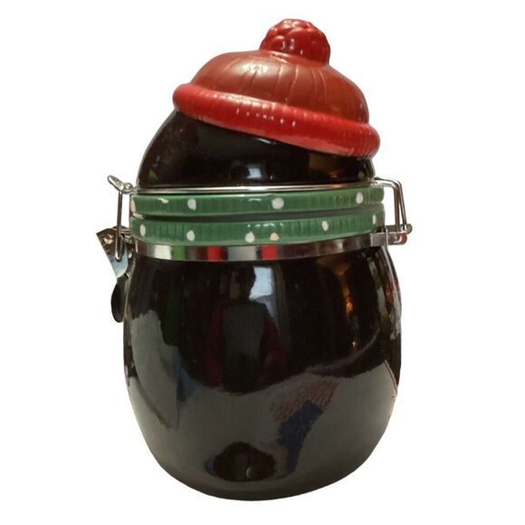 Vintage Christmas Swiss Miss Hot Cocoa Ceramic Penguin Canister Cookie Jar - Picture 5 of 10